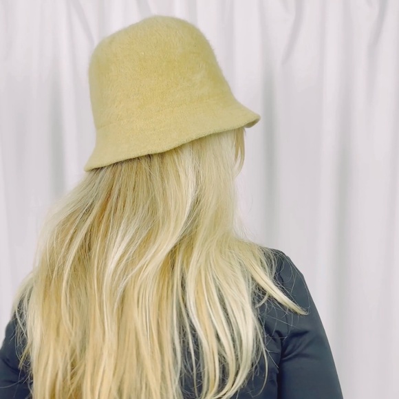 Vintage Normandy France Rabbit Fur and Wool Bucket Hat in Tan Brown - Picture 9 of 9